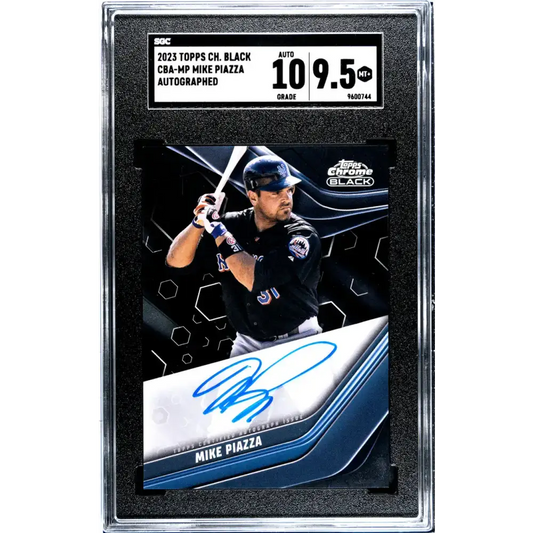 2023 Topps Chrome Black #CBA-MP Mike Piazza SGC 9.5 MINT+ Auto New York Mets Baseball Card - Baseball Card Single
