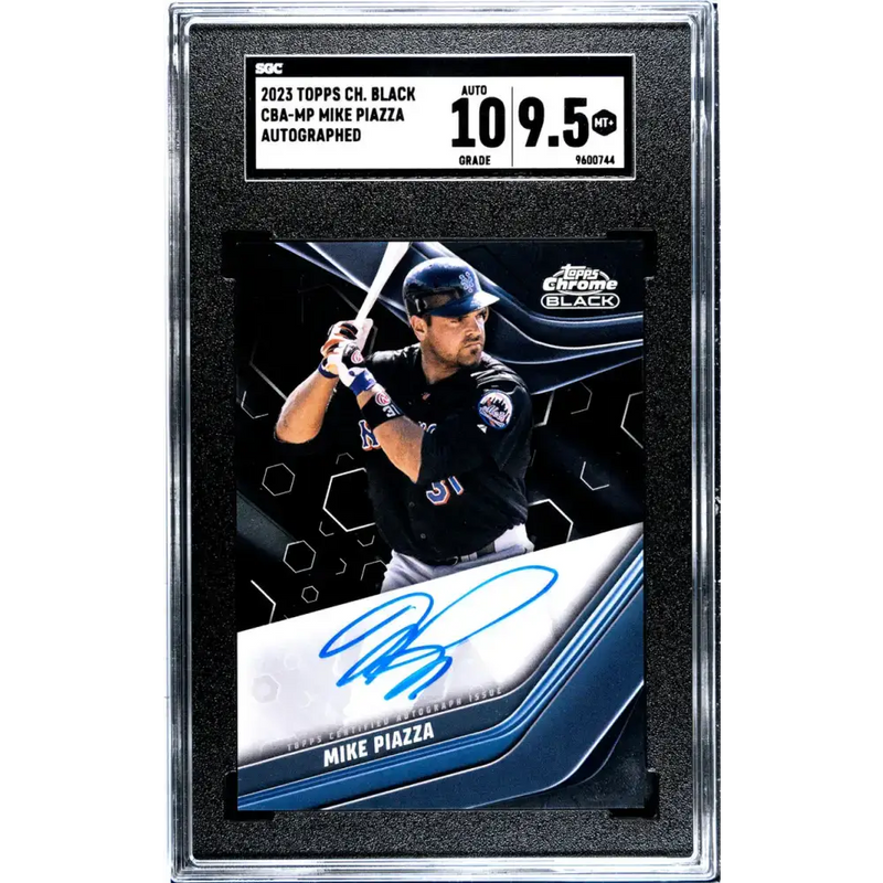 2023 Topps Chrome Black #CBA-MP Mike Piazza SGC 9.5 MINT+ Auto New York Mets Baseball Card - Baseball Card Single
