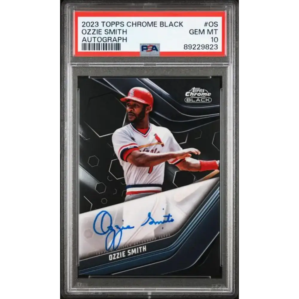 2023 Topps Chrome Black #CBA-OS Ozzie Smith PSA 10 GEM MINT Auto St. Louis Cardinals Baseball Card - Baseball Card
