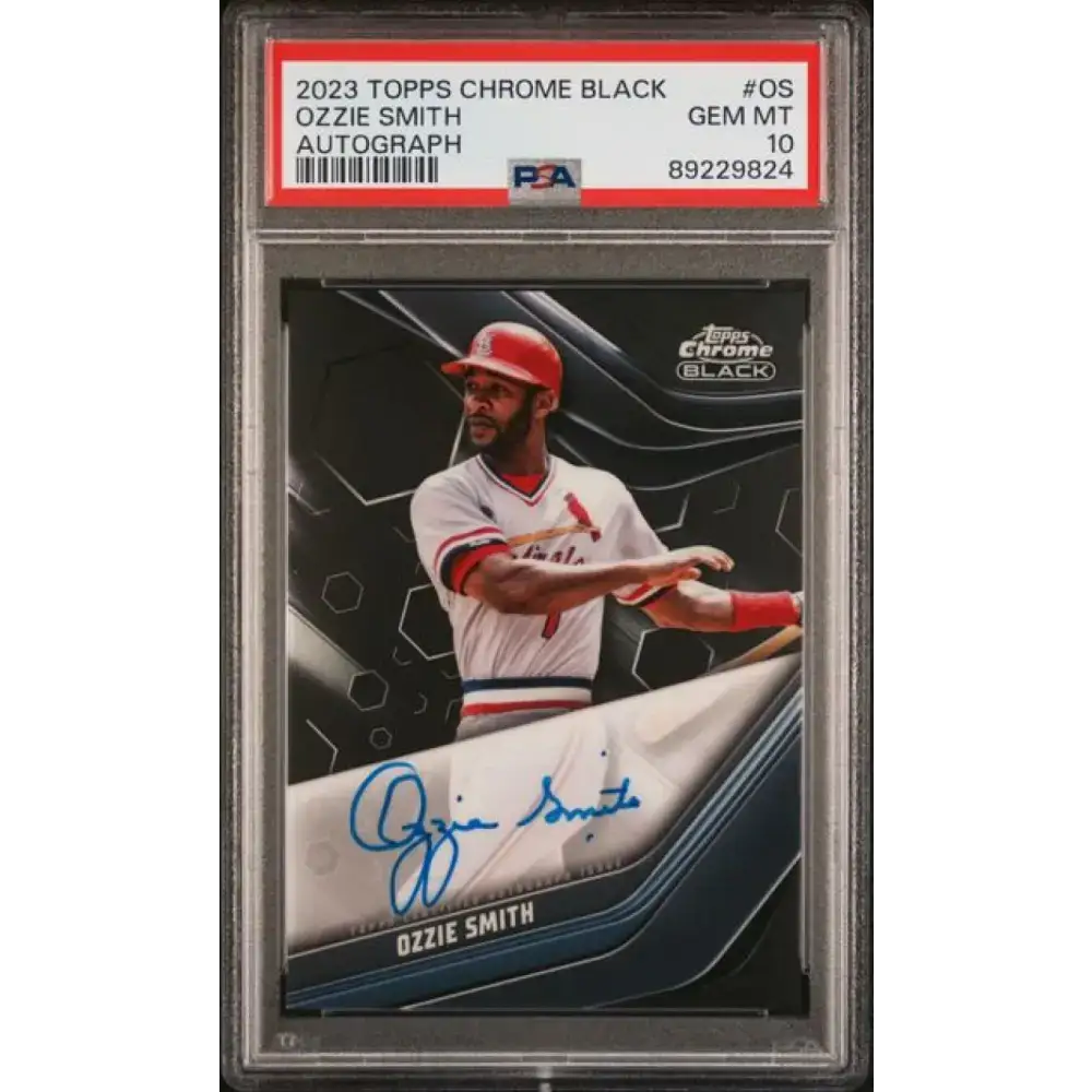 2023 Topps Chrome Black #CBA-OS Ozzie Smith PSA 10 GEM MINT Auto St. Louis Cardinals Baseball Card - Baseball Card