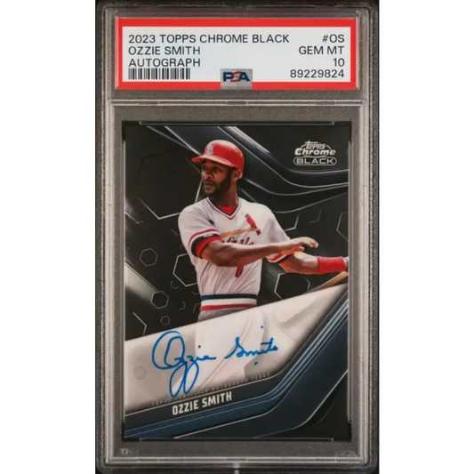 2023 Topps Chrome Black #CBA-OS Ozzie Smith PSA 10 GEM MINT Auto St. Louis Cardinals Baseball Card - Baseball Card