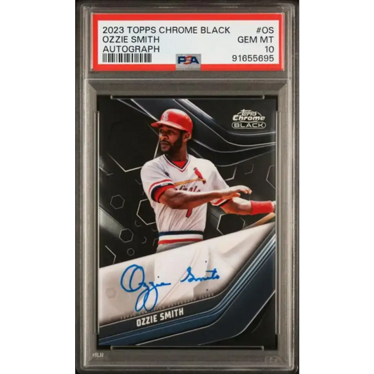 2023 Topps Chrome Black #CBA-OS Ozzie Smith PSA 10 GEM MINT Auto St. Louis Cardinals Baseball Card - Baseball Card