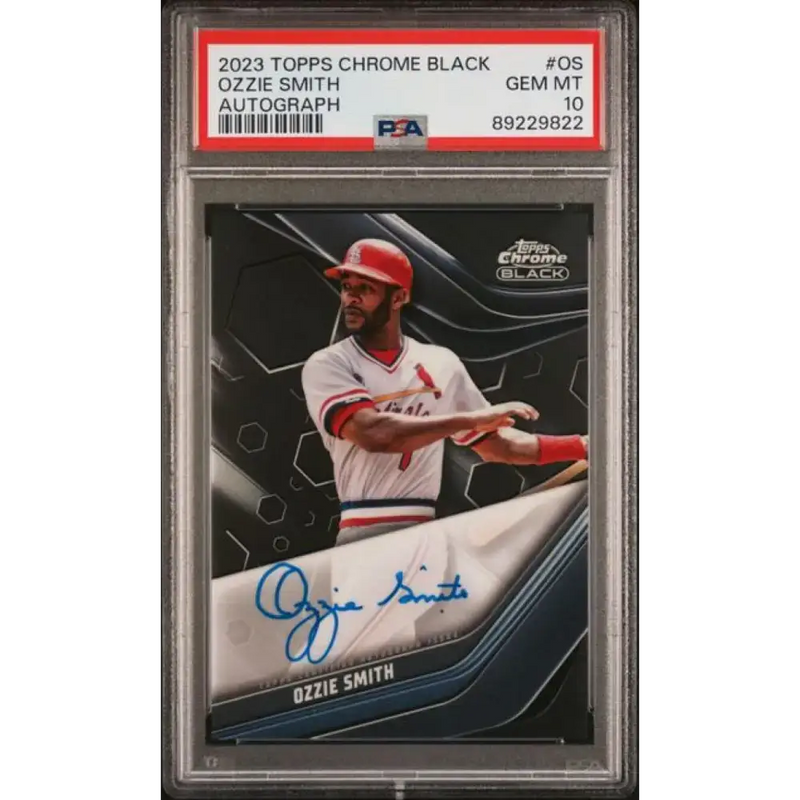 2023 Topps Chrome Black #CBA-OS Ozzie Smith PSA 10 GEM MINT Auto St. Louis Cardinals Baseball Card - Baseball Card