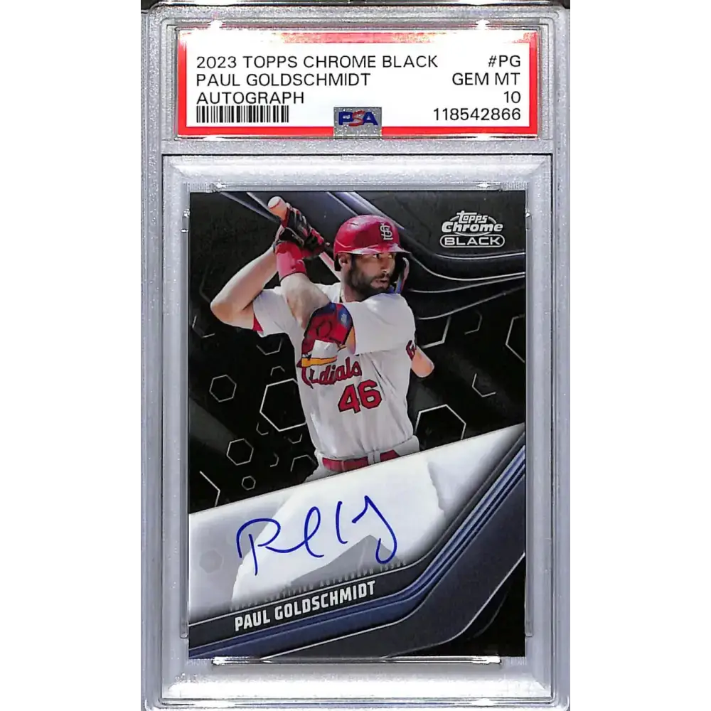2023 Topps Chrome Black #CBA-PG Paul Goldschmidt PSA 10 GEM MINT Auto St. Louis Cardinals - Baseball Card Single