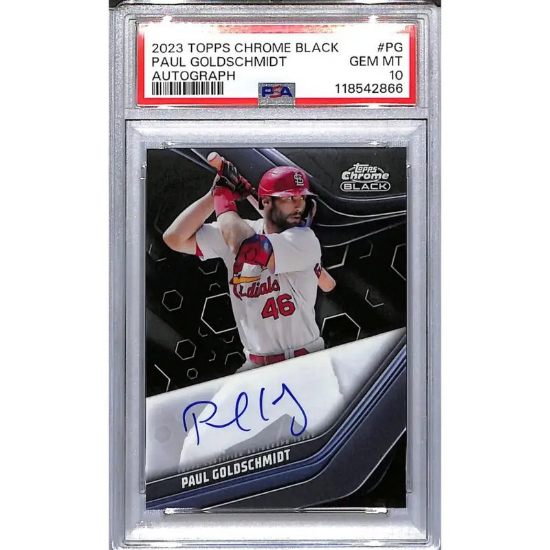 2023 Topps Chrome Black #CBA-PG Paul Goldschmidt PSA 10 GEM MINT Auto St. Louis Cardinals - Baseball Card Single
