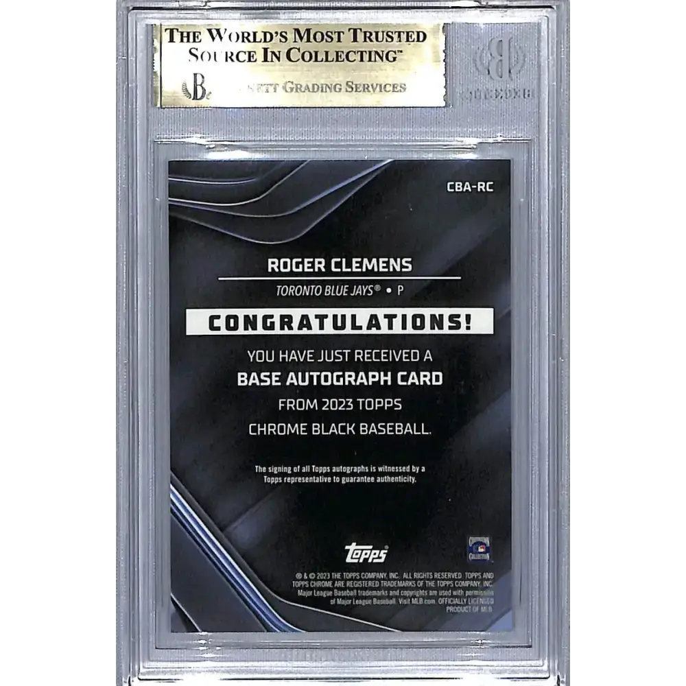 2023 Topps Chrome Black #CBA-RC Roger Clemens BGS 9.5 Gem Mint Auto Toronto Blue Jays Baseball Card - Baseball Card