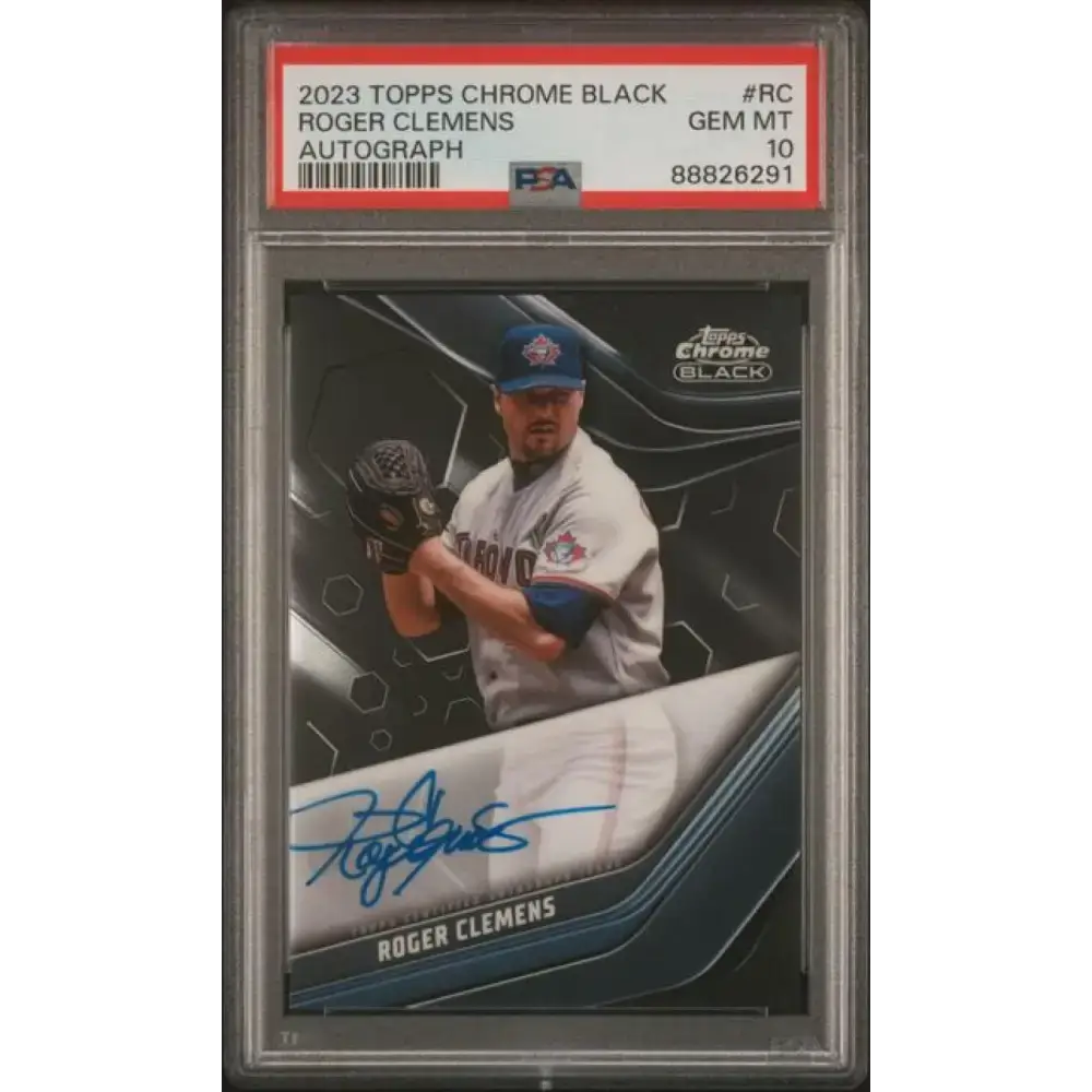 2023 Topps Chrome Black #CBA-RC Roger Clemens PSA 10 GEM MINT Auto Toronto Blue Jays Baseball Card - Baseball Card
