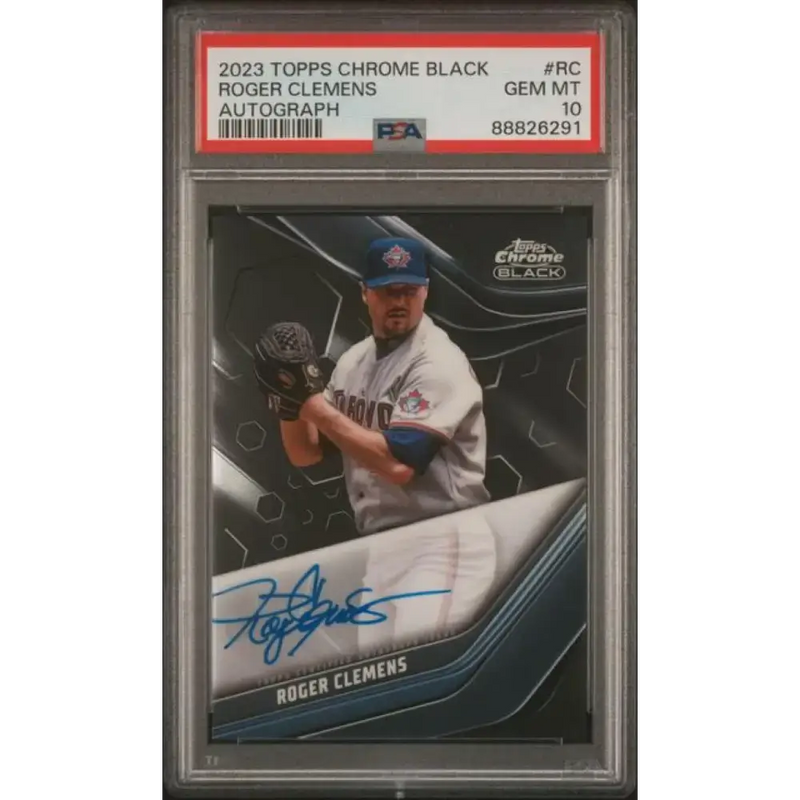 2023 Topps Chrome Black #CBA-RC Roger Clemens PSA 10 GEM MINT Auto Toronto Blue Jays Baseball Card - Baseball Card
