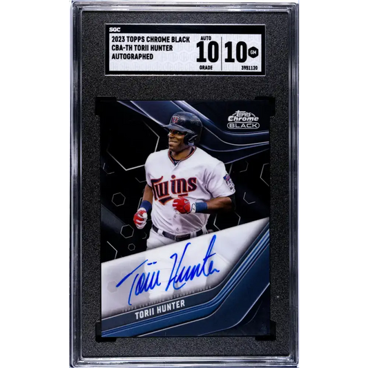 2023 Topps Chrome Black #CBA-TH Torii Hunter SGC 10 Gem Auto Minnesota Twins Baseball Card - Baseball Card Single