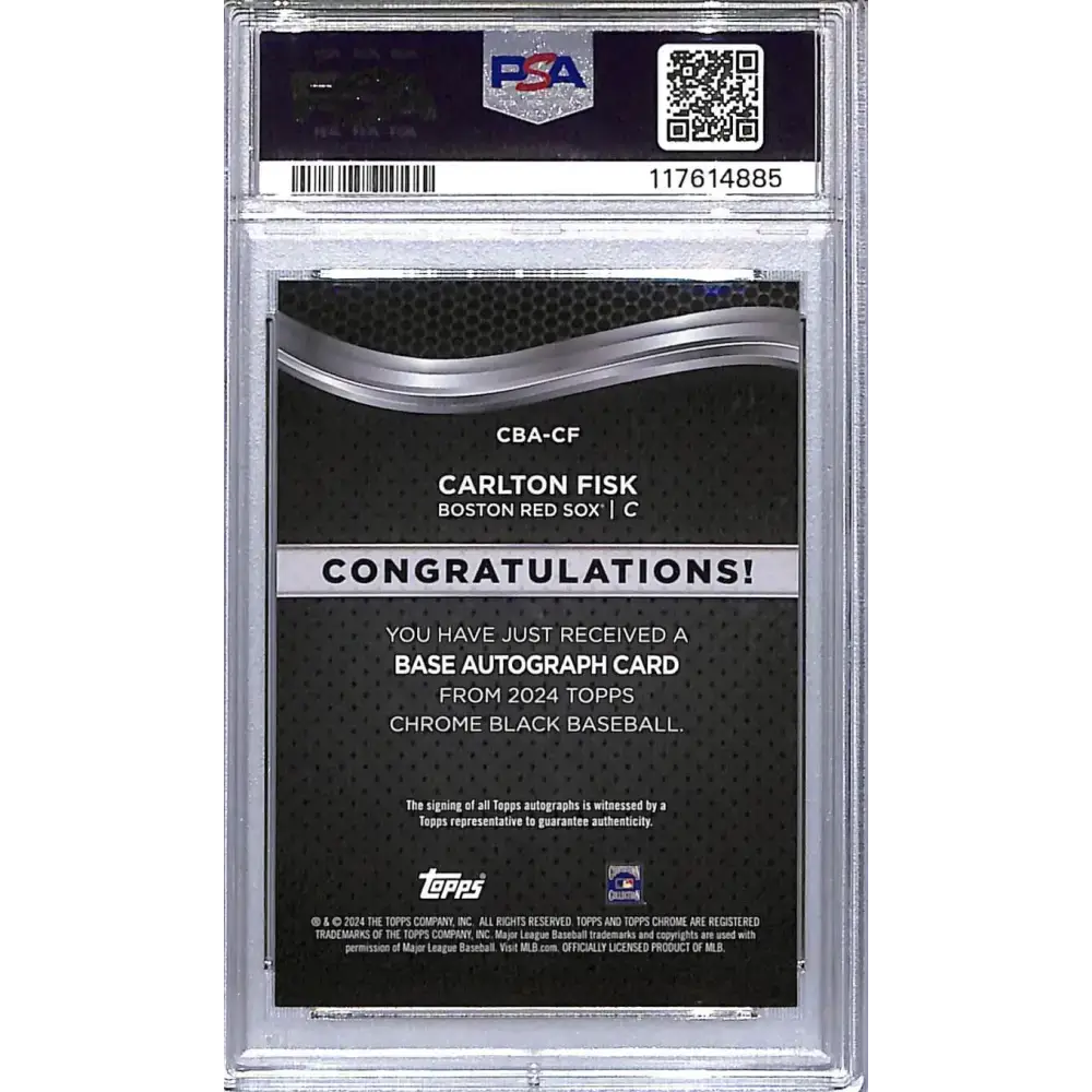 2023 Topps Chrome Black Gold #CBA-CF Carlton Fisk PSA 9 MINT Auto 11/50 Boston Red Sox - Baseball Card Single