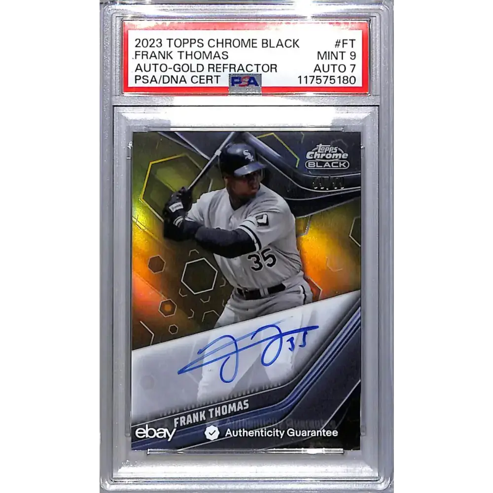2023 Topps Chrome Black Gold #CBA-FT Frank Thomas PSA 9 MINT Auto 50/50 Chicago White Sox - Baseball Card Single