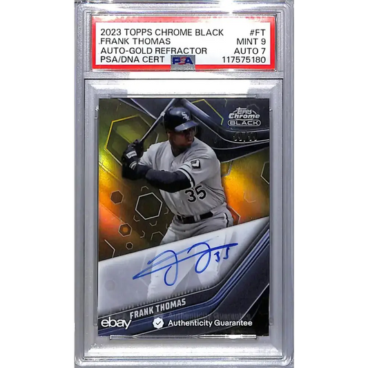 2023 Topps Chrome Black Gold #CBA-FT Frank Thomas PSA 9 MINT Auto 50/50 Chicago White Sox - Baseball Card Single