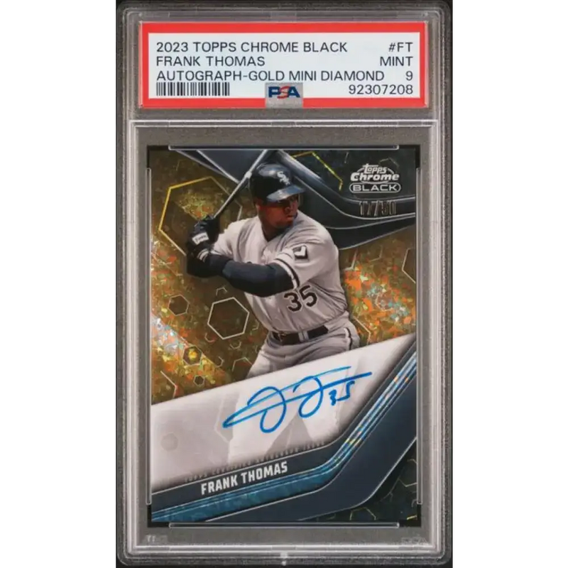 2023 Topps Chrome Black Gold Mini-Diamond #CBA-FT Frank Thomas PSA 9 MINT Auto 17/50 Chicago White Sox Baseball Card