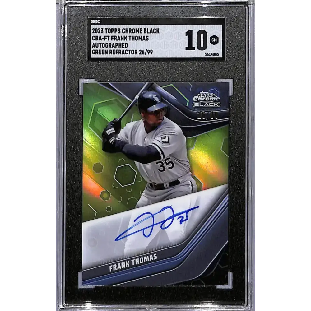 2023 Topps Chrome Black Green #CBA-FT Frank Thomas SGC 10 Gem Auto 26/99 Chicago White Sox - Baseball Card Single