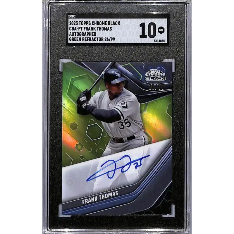 2023 Topps Chrome Black Green #CBA-FT Frank Thomas SGC 10 Gem Auto 26/99 Chicago White Sox - Baseball Card Single