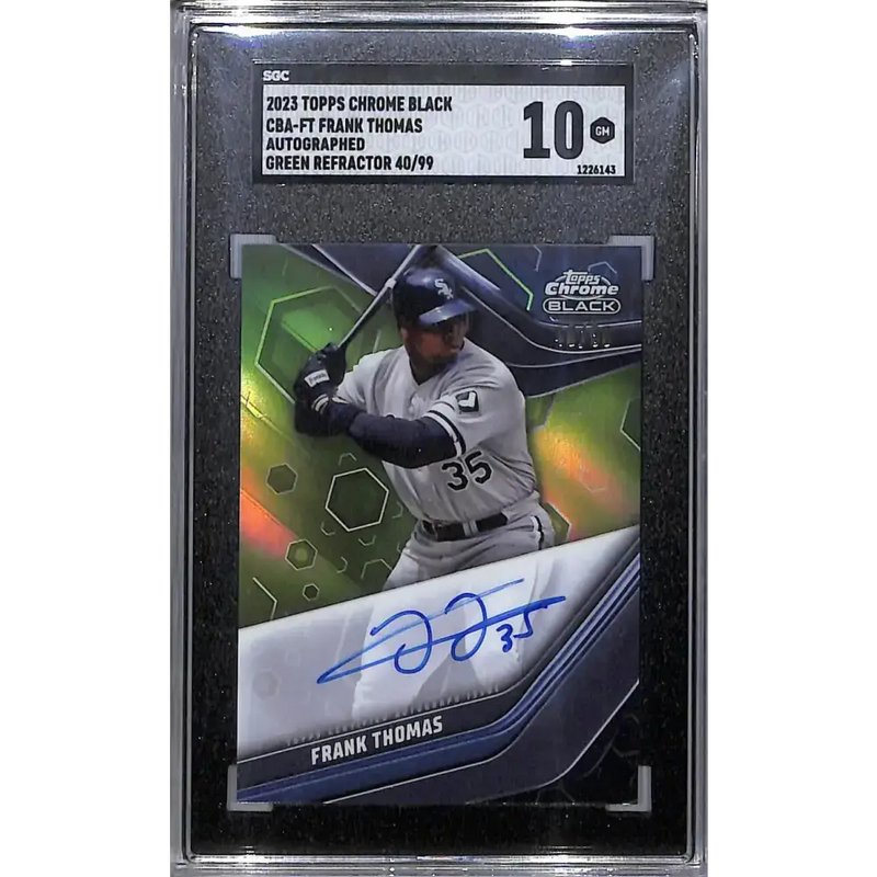 2023 Topps Chrome Black Green #CBA-FT Frank Thomas SGC 10 Gem Auto 40/99 Chicago White Sox - Baseball Card Single