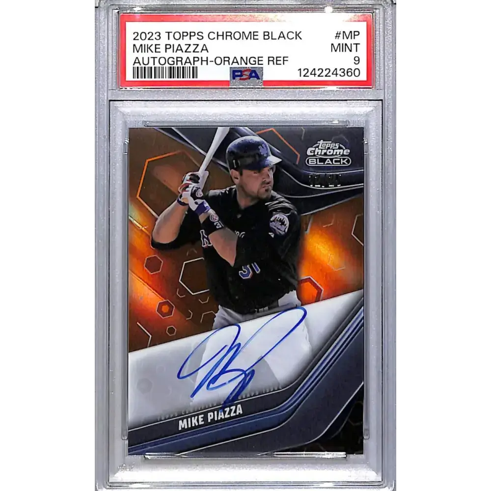2023 Topps Chrome Black Orange #CBA-MP Mike Piazza PSA 9 MINT Auto 12/25 New York Mets - Baseball Card Single