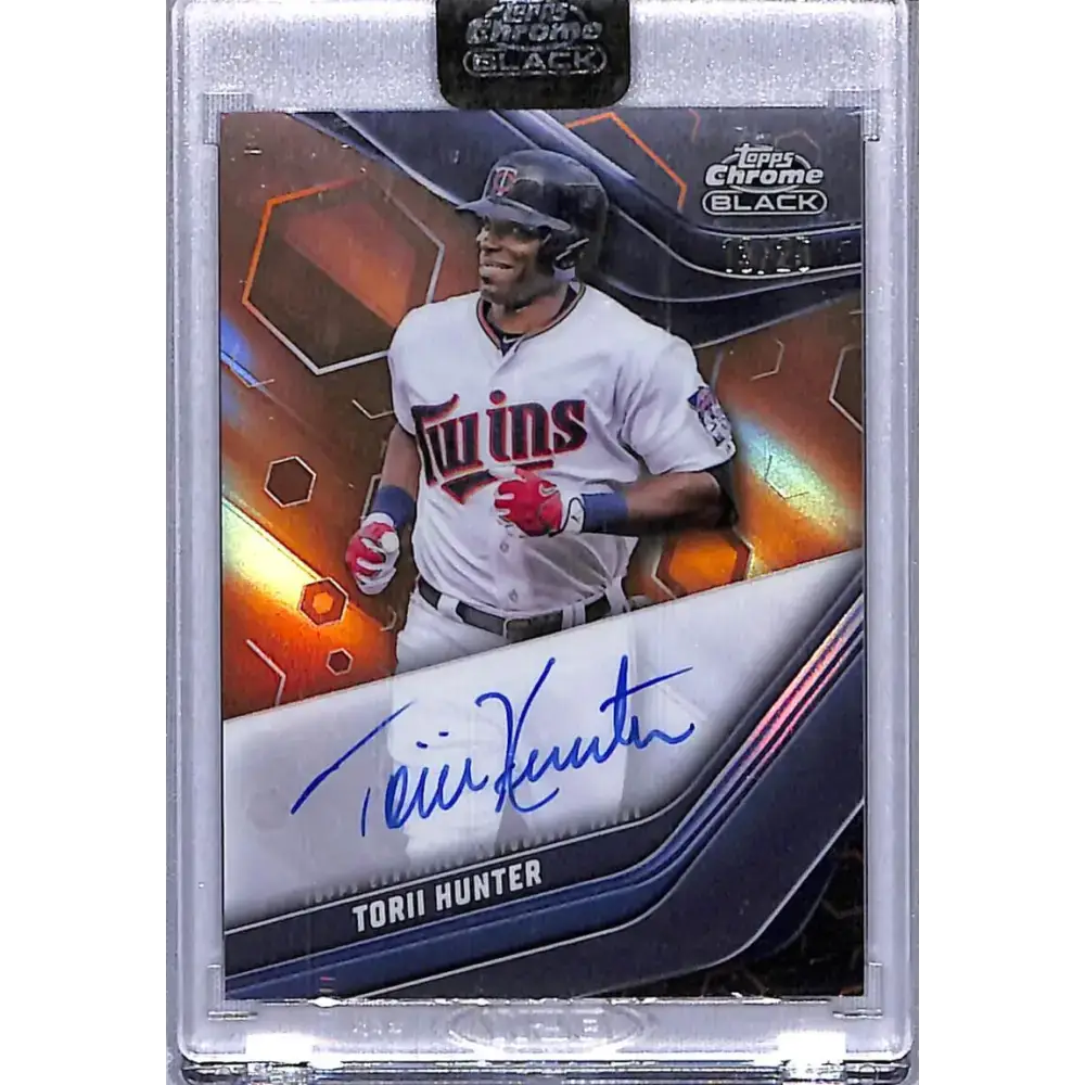 2023 Topps Chrome Black Orange #CBATH Torii Hunter NM-MT Auto 13/25 Minnesota Twins - Baseball Card Single