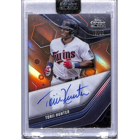 2023 Topps Chrome Black Orange #CBATH Torii Hunter NM-MT Auto 13/25 Minnesota Twins - Baseball Card Single