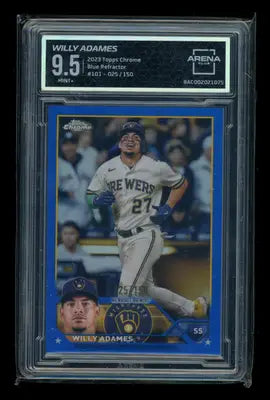 2023 Topps Chrome Blue Refractor Willy Adames #101 025/150 Arena Club 9.5 - Baseball Card Single
