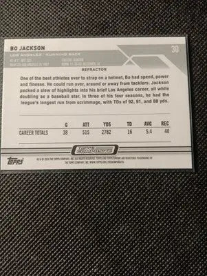 2023 Topps Chrome - Topps Chrome Bo Jackson #30. Raiders. NRMT+ - Football Card Single