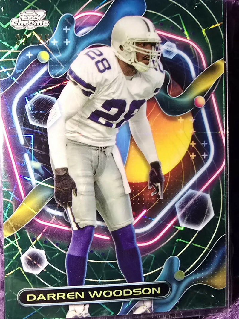 2023 TOPPS CHROME COSMIC GREEN GEO REFRACTOR SSP 39/75 LEGENDS DARREN WOODSON DALLAS COWBOYS - Football Card Single