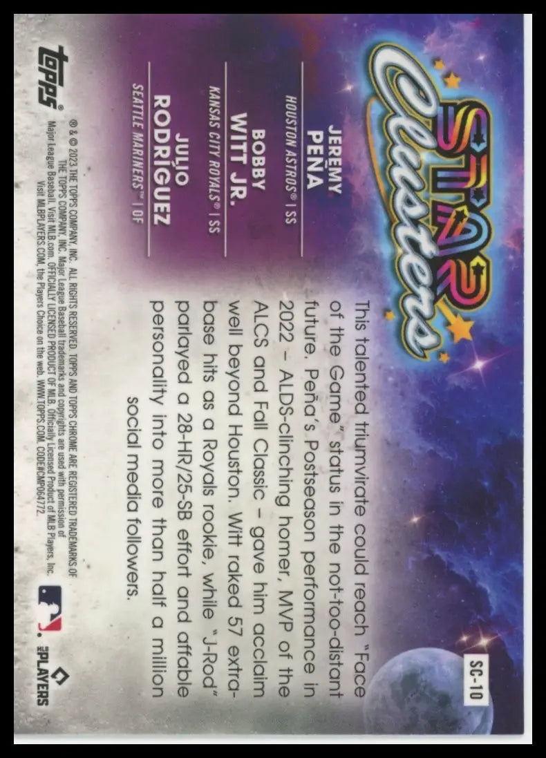 2023 Topps Chrome Cosmic - Star Clusters Rodríguez / Witt Jr / Peña SC-10 NM - Baseball Card Single