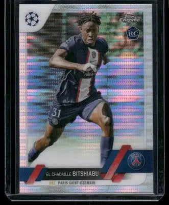2023 Topps Chrome El Chadaille Bitshiabu #61 Refractor RC Soccer - Soccer Card Single