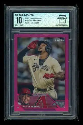 2023 Topps Chrome Magenta Refractor Ketel Marte #130 364/399 Arena Club 10 - Baseball Card Single
