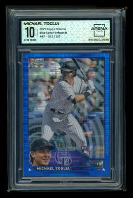 2023 Topps Chrome Michael Toglia #87 Blue Sonar Refractor 021/125 RC AC 10 - Baseball Card Single