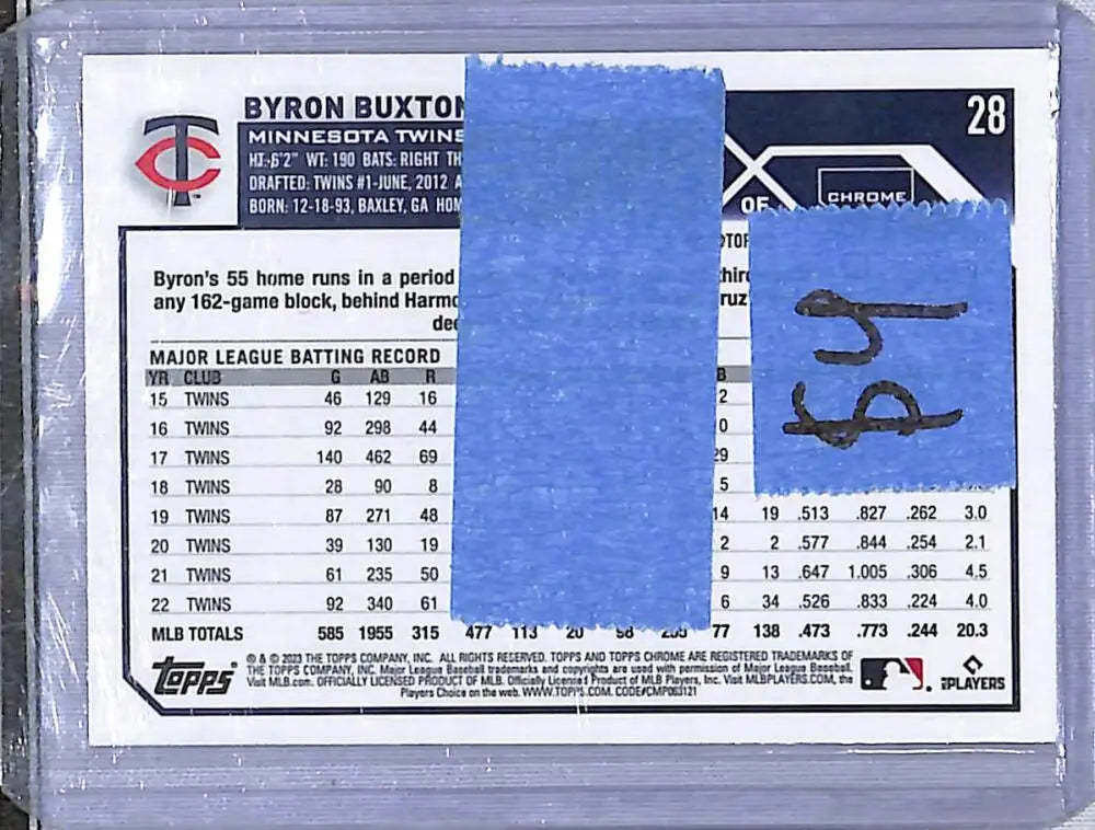 2023 Topps Chrome Pink #28 Byron Buxton NM-MT Minnesota Twins