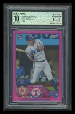 2023 Topps Chrome Pink Refractor Josh Jung #93 RC Baseball Arena Club 10 - Baseball Card Single