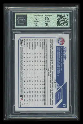 2023 Topps Chrome Pink Refractor Josh Jung #93 RC Baseball Arena Club 10 - Baseball Card Single