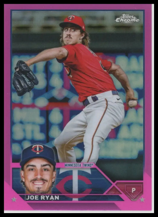2023 Topps Chrome - Pink Refractors Joe Ryan 37 Minnesota Twins Baseball NM - Baseball Card Single