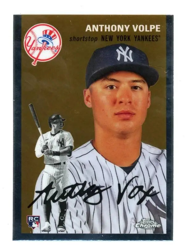 2023 Topps Chrome Platinum Anniversary #100 Anthony Volpe EX Excellent RC Rookie New York Yankees Baseball Card