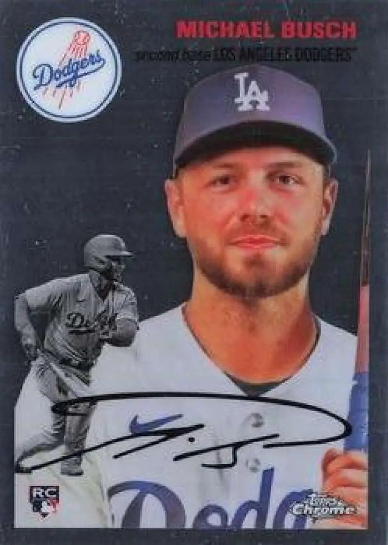2023 Topps Chrome Platinum Anniversary #113 Michael Busch EX Excellent RC Rookie Los Angeles Dodgers Baseball Card