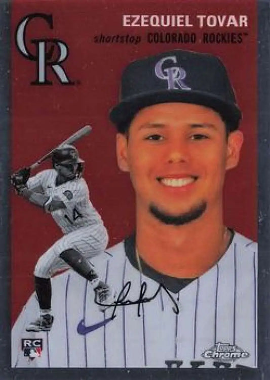 2023 Topps Chrome Platinum Anniversary #118 Ezequiel Tovar EX Excellent RC Rookie Colorado Rockies Baseball Card