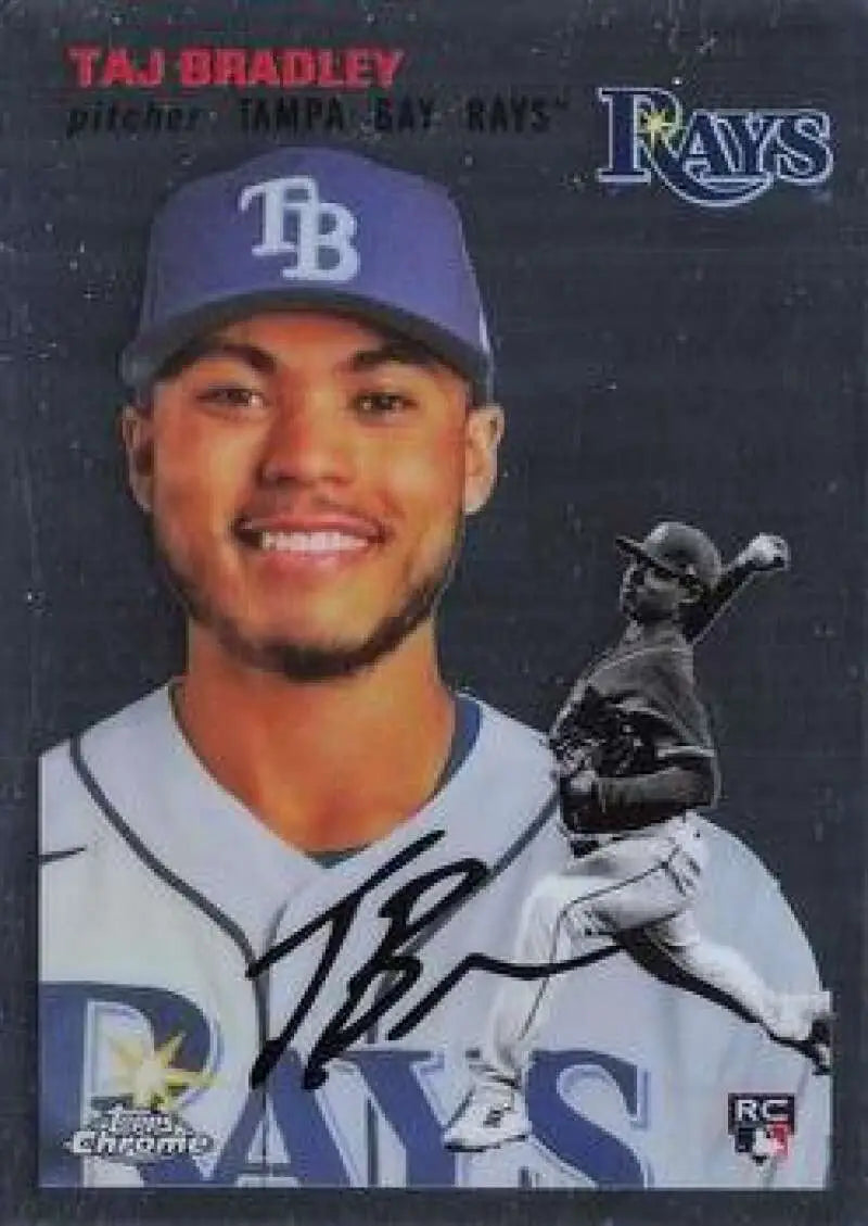 2023 Topps Chrome Platinum Anniversary #121 Taj Bradley EX Excellent RC Rookie Tampa Bay Rays Baseball Card - Baseball
