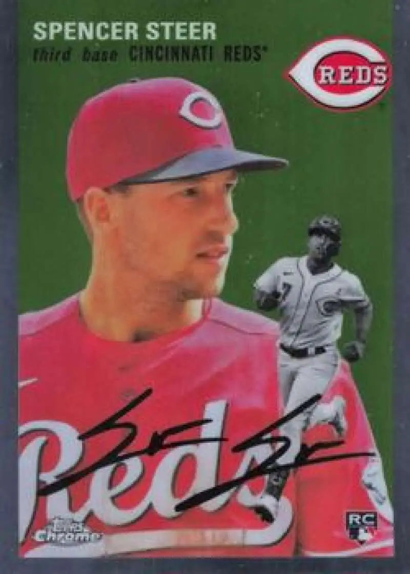 2023 Topps Chrome Platinum Anniversary #144 Spencer Steer EX Excellent RC Rookie Cincinnati Reds Baseball Card