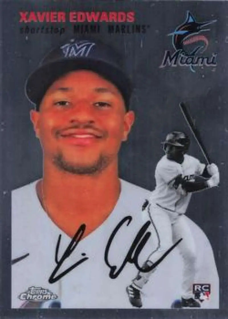 2023 Topps Chrome Platinum Anniversary #149 Xavier Edwards EX Excellent RC Rookie Miami Marlins Baseball Card