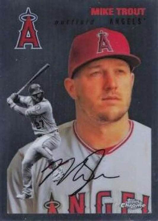 2023 Topps Chrome Platinum Anniversary #150 Mike Trout EX Excellent Los Angeles Angels Baseball Card - Baseball Card