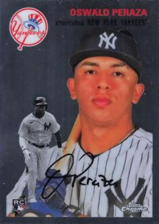 2023 Topps Chrome Platinum Anniversary #152 Oswald Peraza EX Excellent RC Rookie New York Yankees Baseball Card