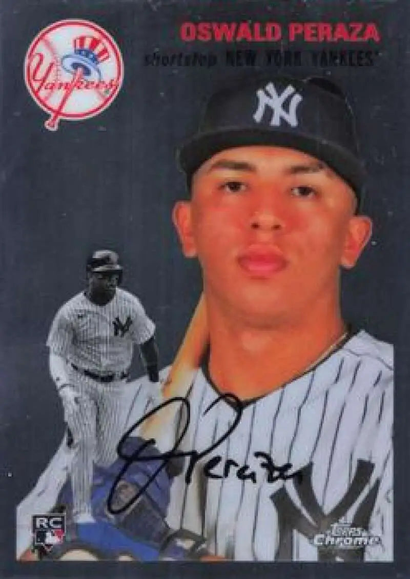 2023 Topps Chrome Platinum Anniversary #152 Oswald Peraza EX Excellent RC Rookie New York Yankees Baseball Card