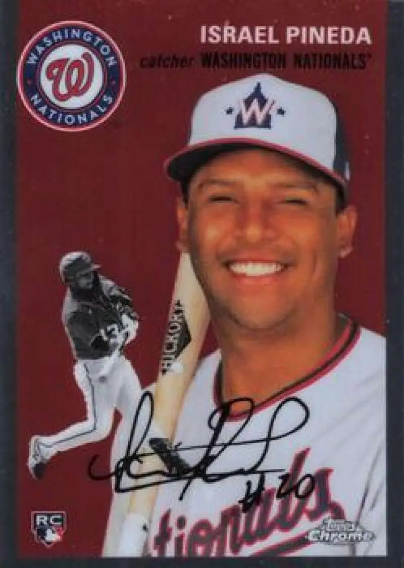 2023 Topps Chrome Platinum Anniversary #153 Israel Pineda EX Excellent RC Rookie Washington Nationals Baseball Card
