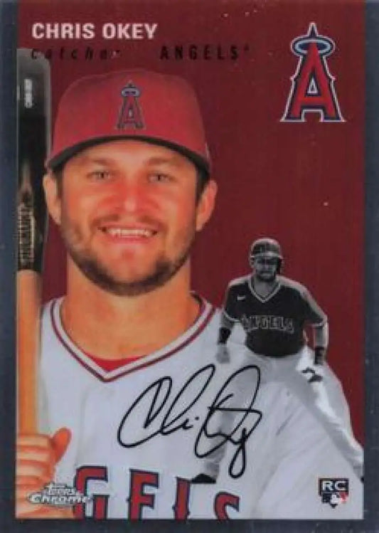 2023 Topps Chrome Platinum Anniversary #156 Chris Okey EX Excellent RC Rookie Los Angeles Angels Baseball Card
