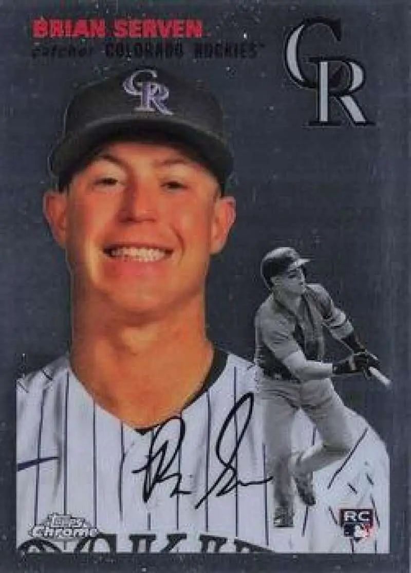 2023 Topps Chrome Platinum Anniversary #16 Brian Serven EX Excellent RC Rookie Colorado Rockies Baseball Card