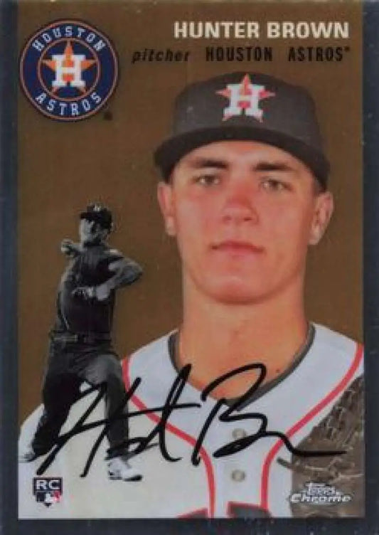 2023 Topps Chrome Platinum Anniversary #164 Hunter Brown EX Excellent RC Rookie Houston Astros Baseball Card - Baseball