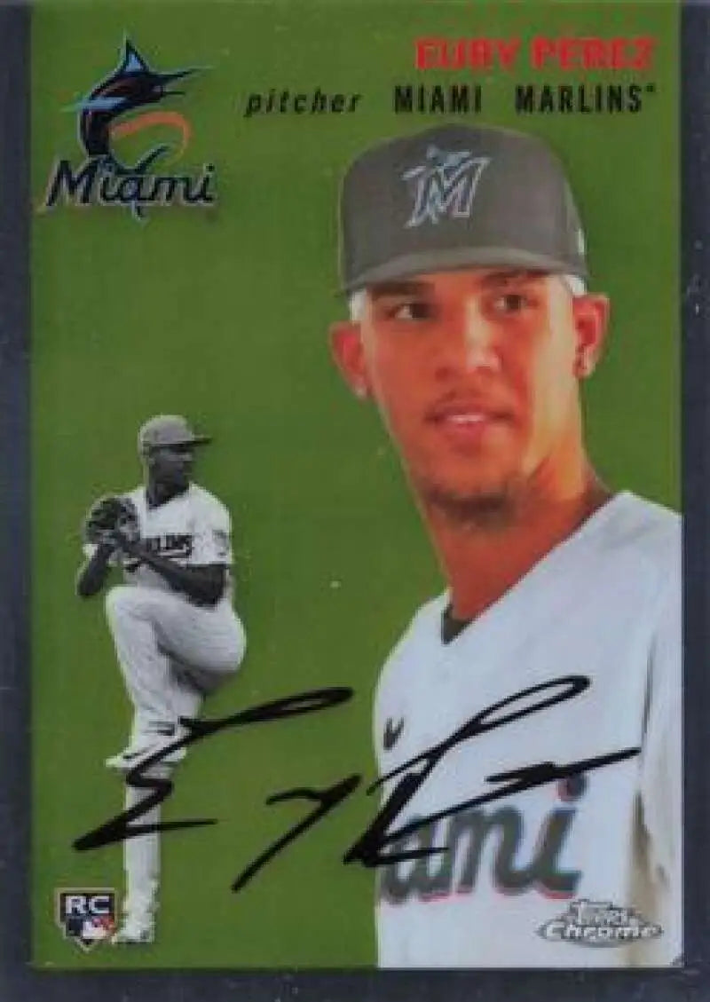 2023 Topps Chrome Platinum Anniversary #172 Eury Perez EX Excellent RC Rookie Miami Marlins Baseball Card - Baseball