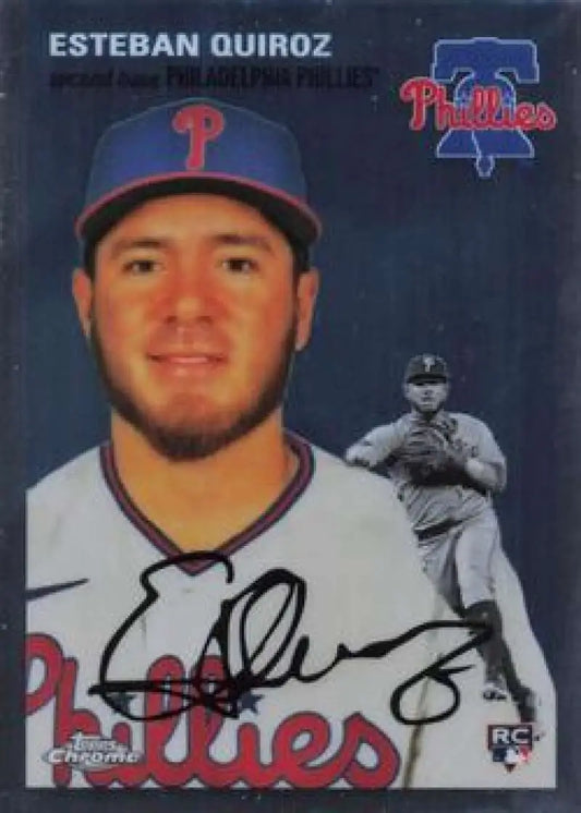2023 Topps Chrome Platinum Anniversary #176 Esteban Quiroz EX Excellent RC Rookie Philadelphia Phillies Baseball Card