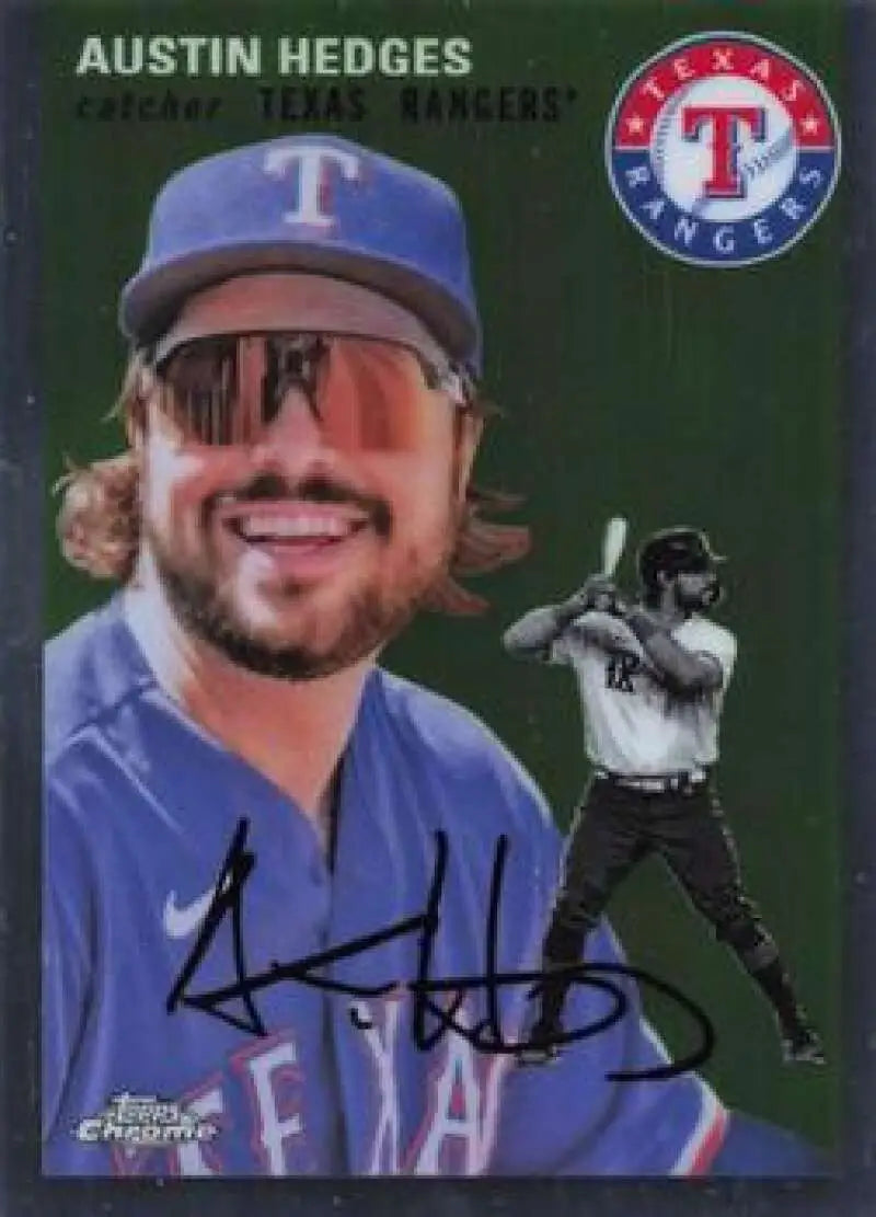 2023 Topps Chrome Platinum Anniversary #177 Austin Hedges EX Excellent Texas Rangers Baseball Card - Baseball Card